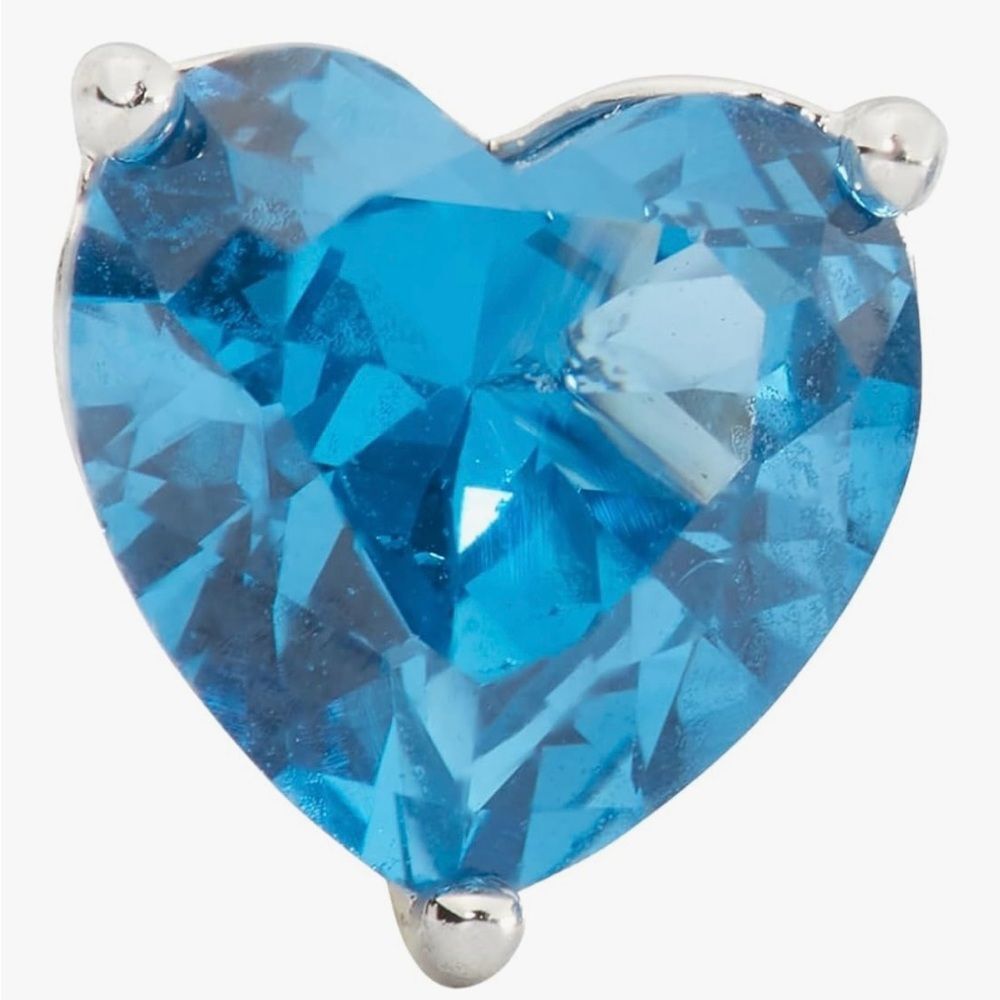 Kate Spade Blue “My Love” Heart Stud Earrings - Picture 2 of 5